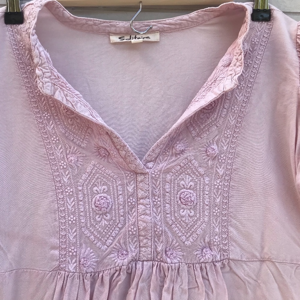 Boho light pink blouse